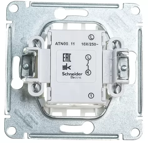 Выключатель Systeme Electric ATLASDESIGN, 1-клавишный, сх1, 10АХ, механизм, карбон, ATN001011